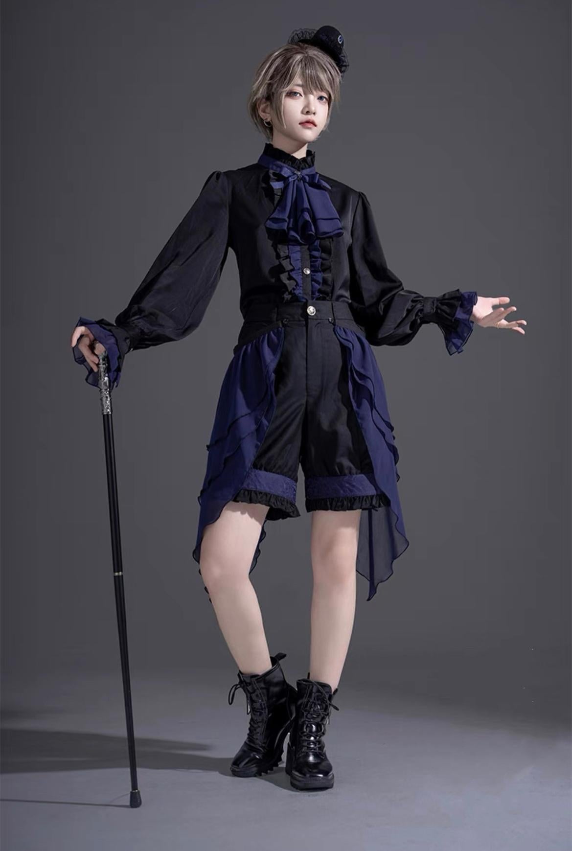 (BFM)CastleToo~Evil Twins~Ouji Lolita Dress Lolita Vest Shirt Shorts Skirt Set