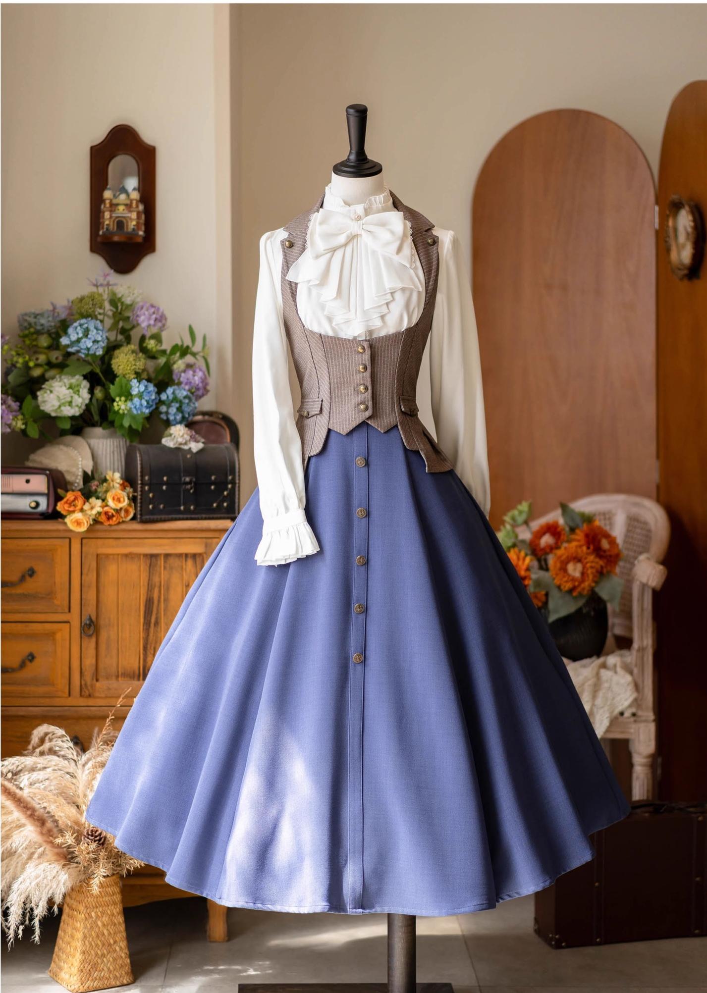 Forest Wardrobe - Forest Contract - Classic Lolita Striped Vest, Elastic Waist 43921:790184