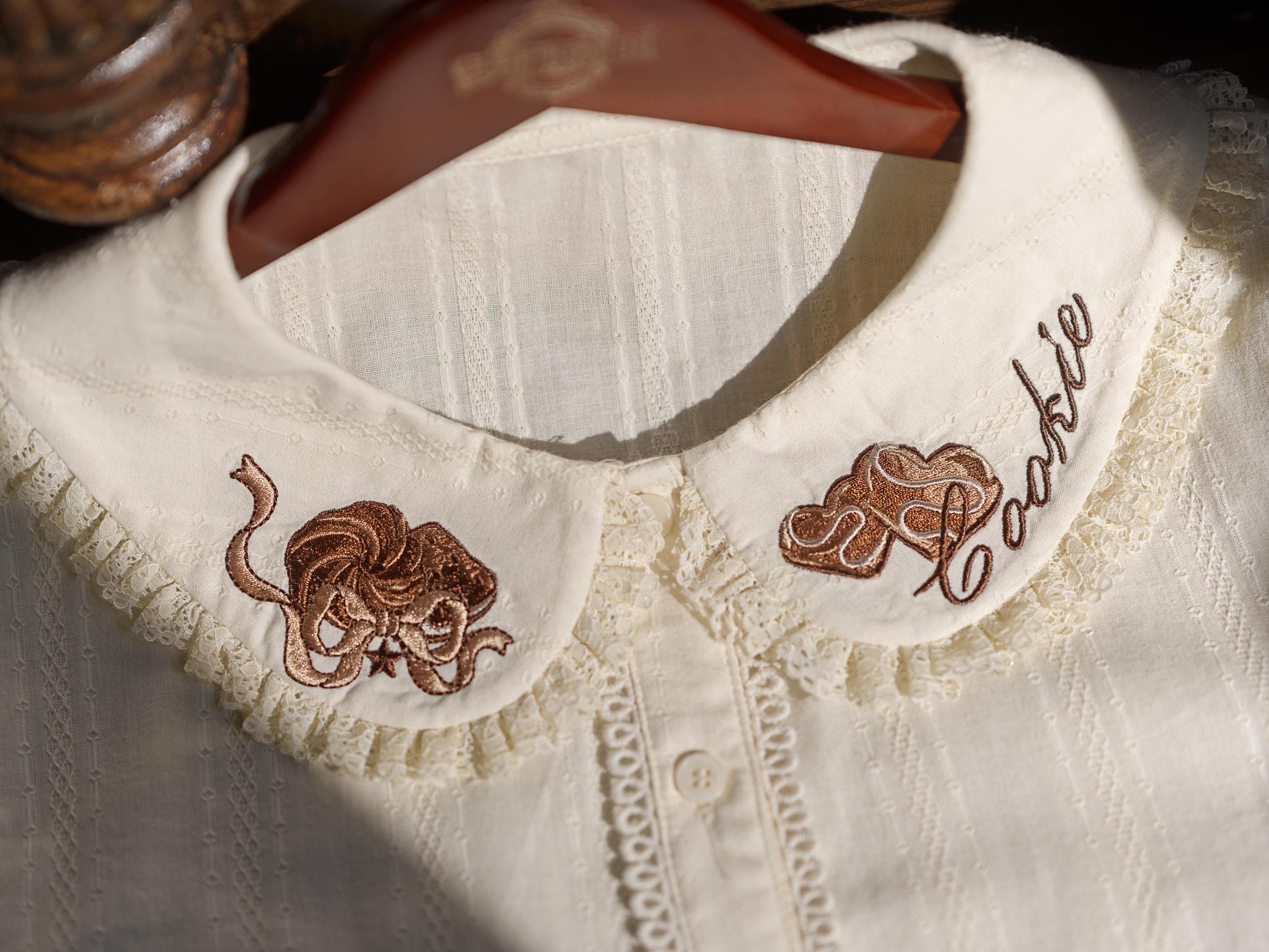 Abundant Tea Time - Kawaii Lolita Blouse, Cotton & Embroidery 45002:831050