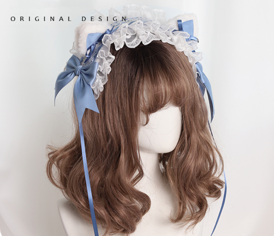 Their Past Decorations - Sweet Lolita Cat Ear Hairband light purple hairband+cat ears