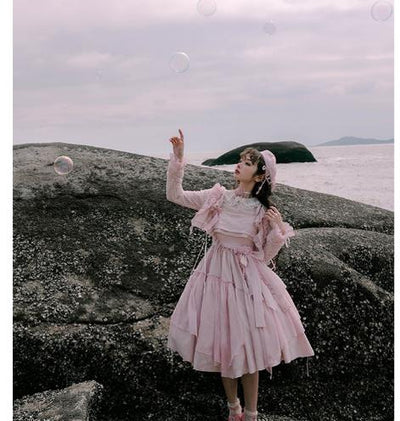 Nuit De Cellophane~Elegant Lolita JSK Dress Irregular Skirt Summer   