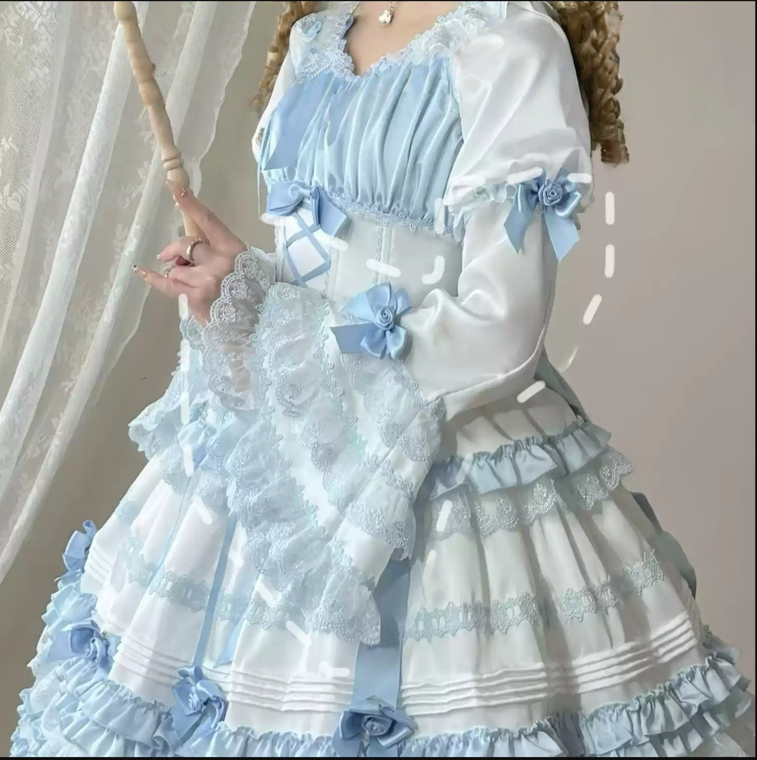 Uncle Wall Original~Stacked Black Currant~Gothic Lolita OP Dark Adjustable Lolita Dress (L M S) 39928:764573