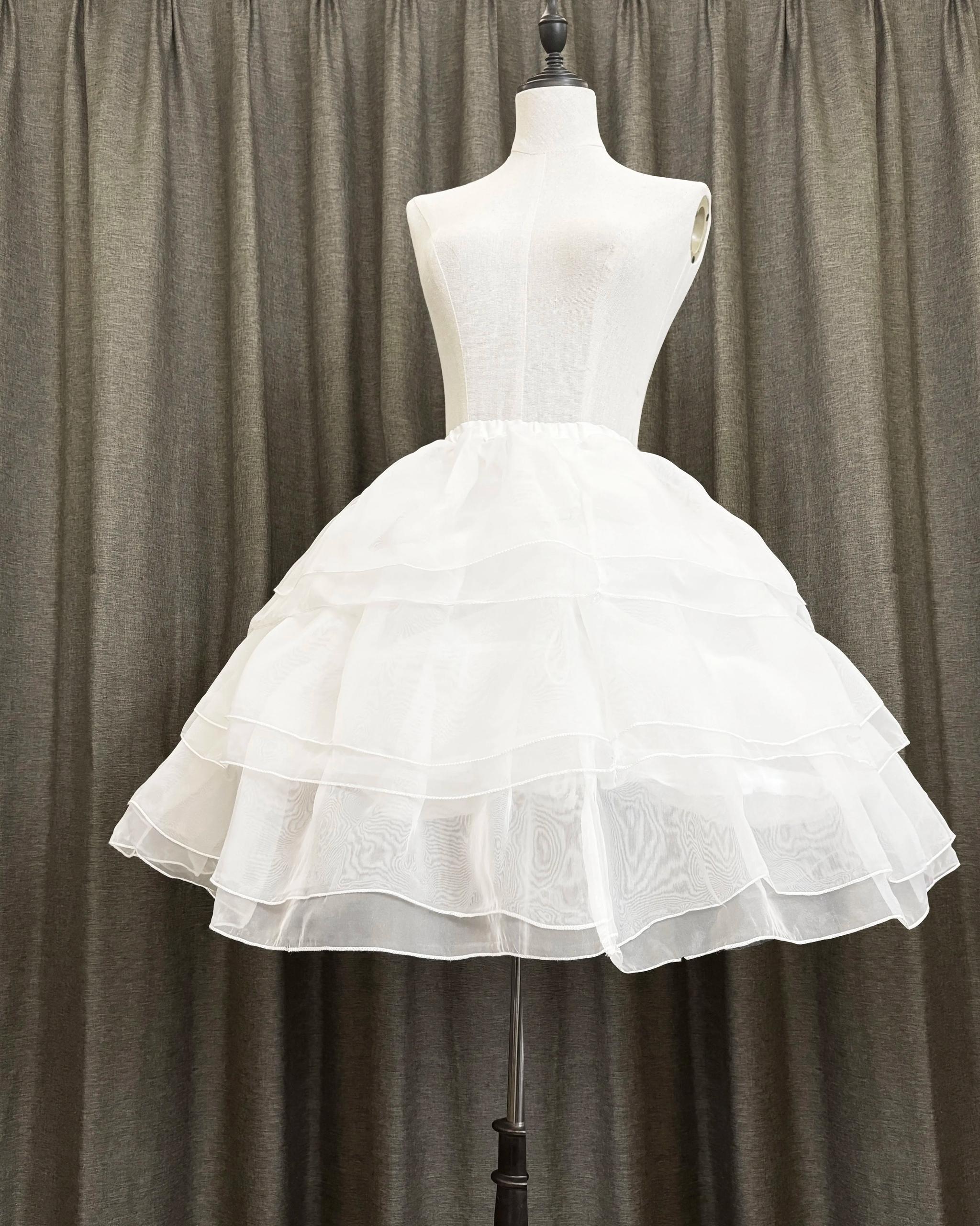 Caged Bird Hotel - Caged Bird - Lolita Petticoat White Plus Size Triple Layer Fishbone Petticoat