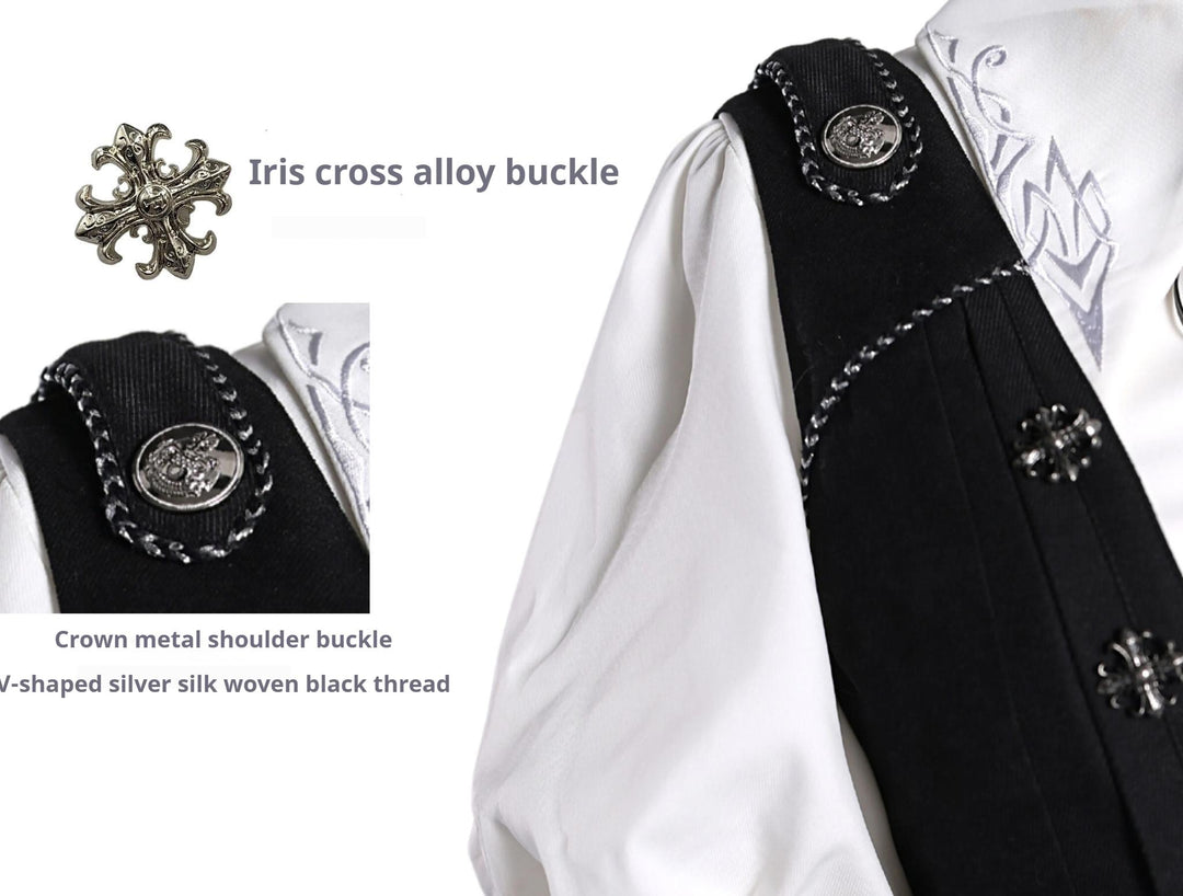 Wuyuzhe~Dragoon Knight 1.0 Version~Western Fantansy Style Suit Embroidery Dress Set Double-Sided Vest   