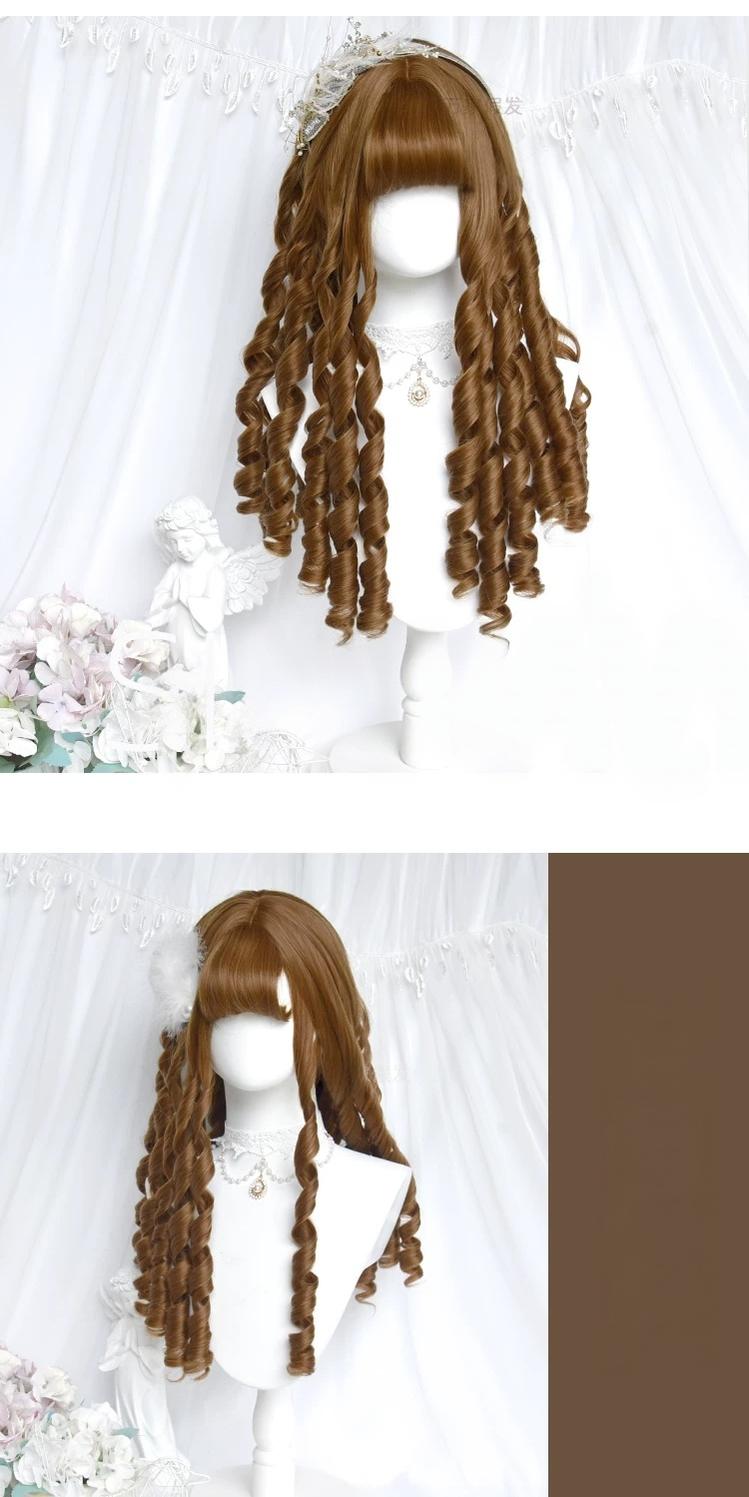 Golden Brown Doll-Like Lolita Wig With Roman Curl 45884:866422
