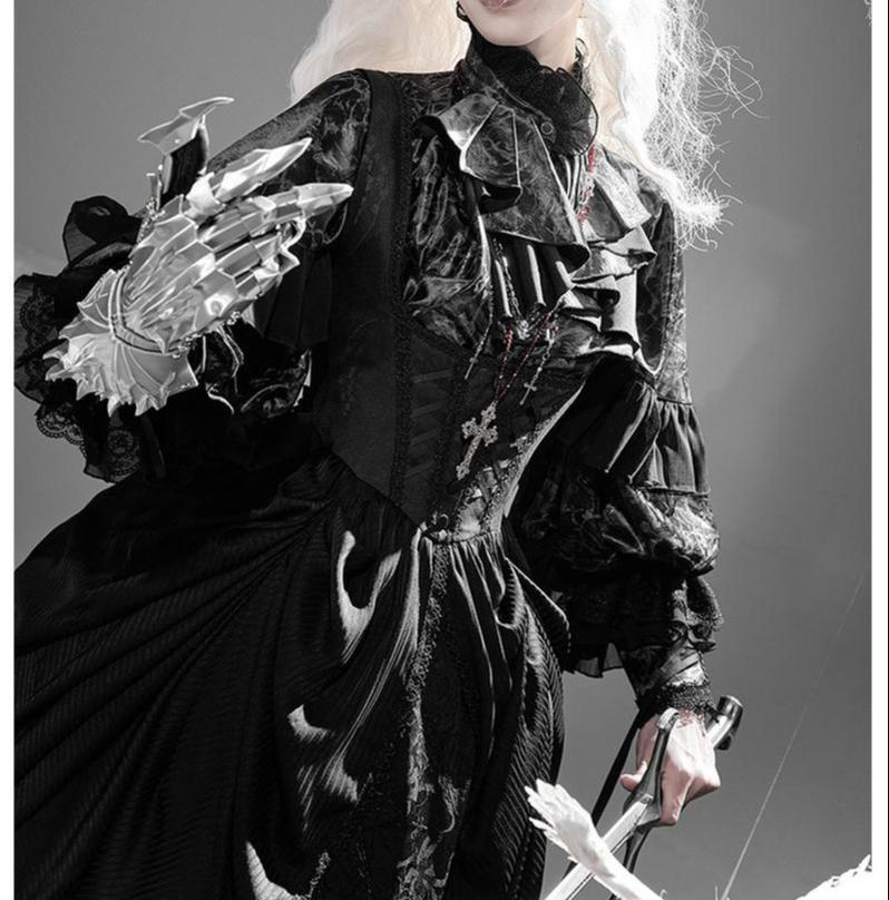 Dragon Bone Cemetery - Gothic Lolita Batwing Sleeves Blouse