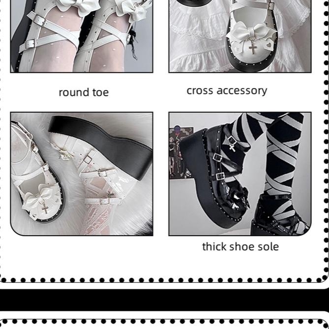 (BFM)Bondora~Devil Cross~Punk Lolita Shoes Cross High Platforms Shoes   