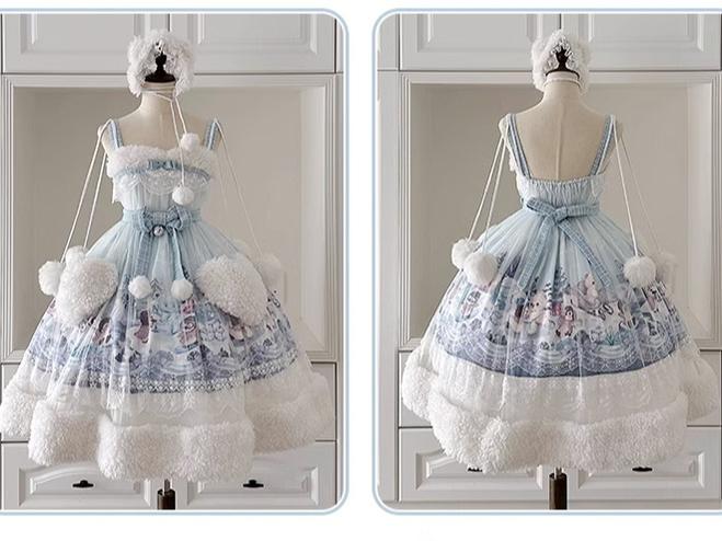 Spireme Cat~Penguin Snow Treasure~Kawaii Lolita JSK Penguin Printing Winter Dress   