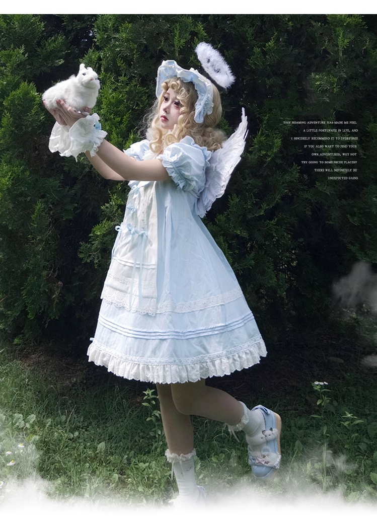 Spireme Cat~Roaming Adventure~Sweet Lolita OP Dress Cute BNT Cuffs   