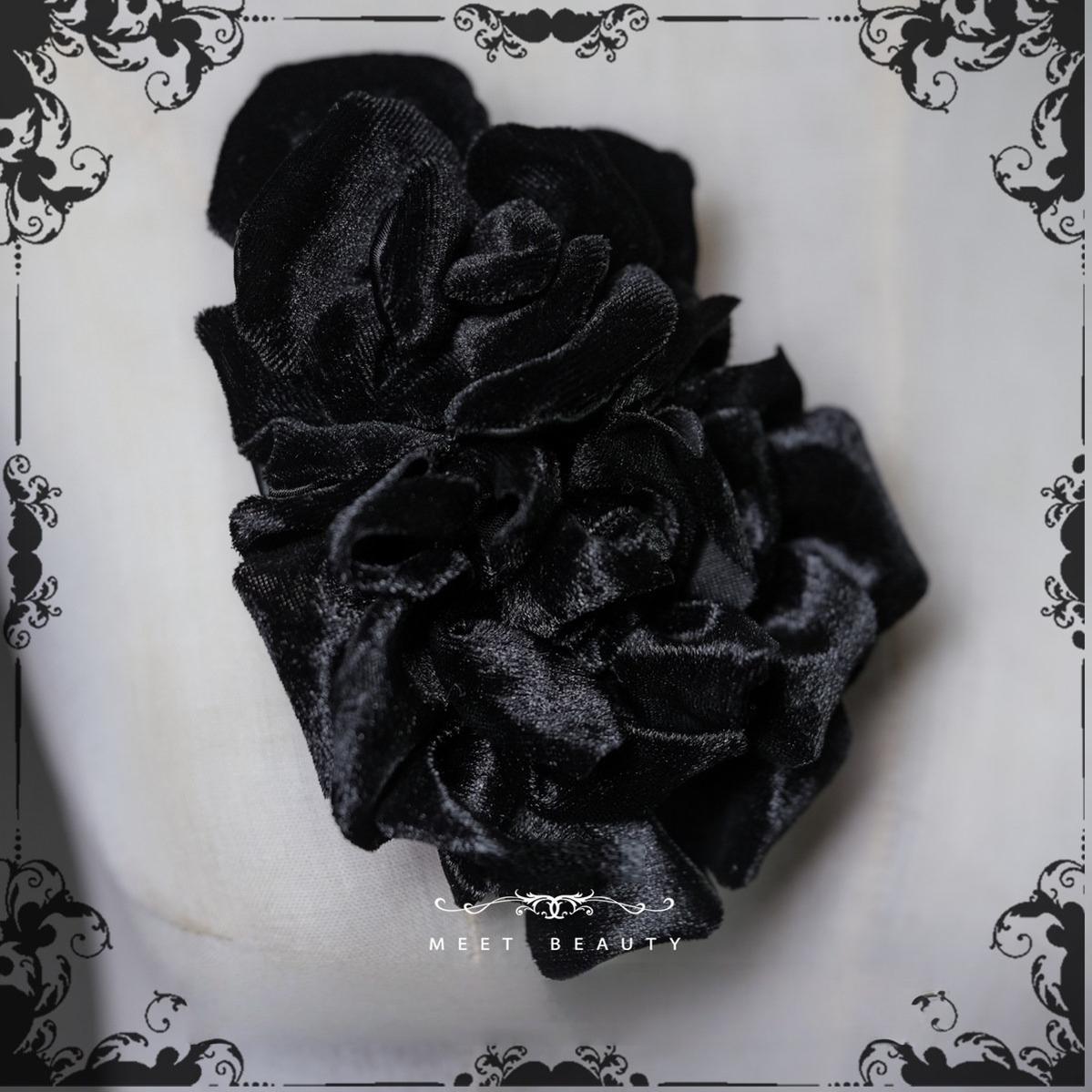 Midnight in Versailles - Gothic Lolita Hime Sleeve Blouse & Floral Skirt (2XL L M S XL) 44495:810541