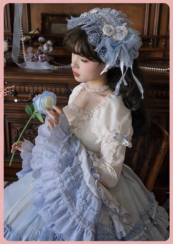 Mademoiselle Pearl~Austin in the Garden~Sweet Lolita Princess Sleeves   