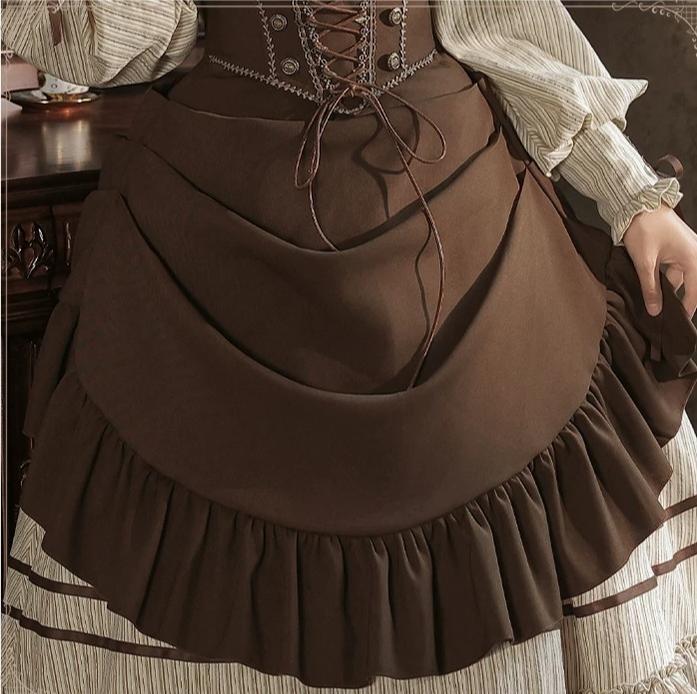 At Sunset - Fall Classic Lolita OP Dress Set, Bustier & Overlayer 45930:868557