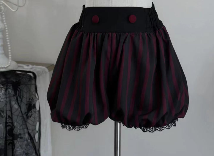 (BFM)Uncle Wall Original~Ouji Lolita Shirt Set Prince Style Bloomers S Black and red bloomers