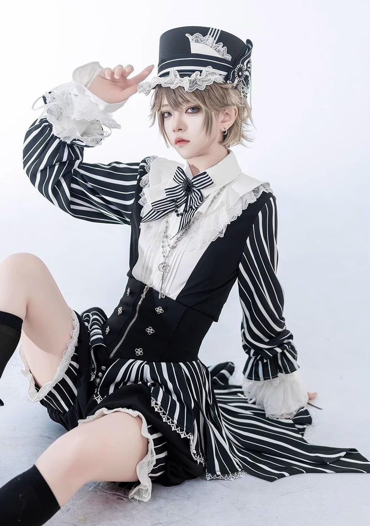 Princess Chronicles~Fancy Trick~Ouji Lolita Long Sleeve Shirt Vintage Shorts Suit   