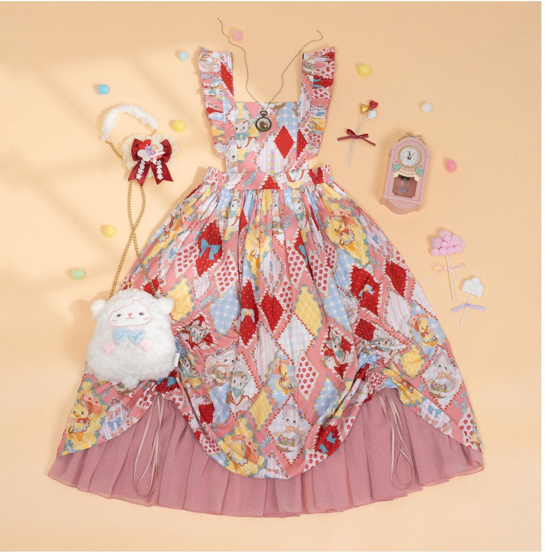 Southern Cross~Showa Kaleidoscope~Sweet Lolita OP SK and JSK with Rabbit Print 42127:727867