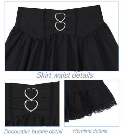 (BFM)Lala JK~Glacier Rose~Jirai Kei Ribbon Blouse Bi Color Shirt Black SK   