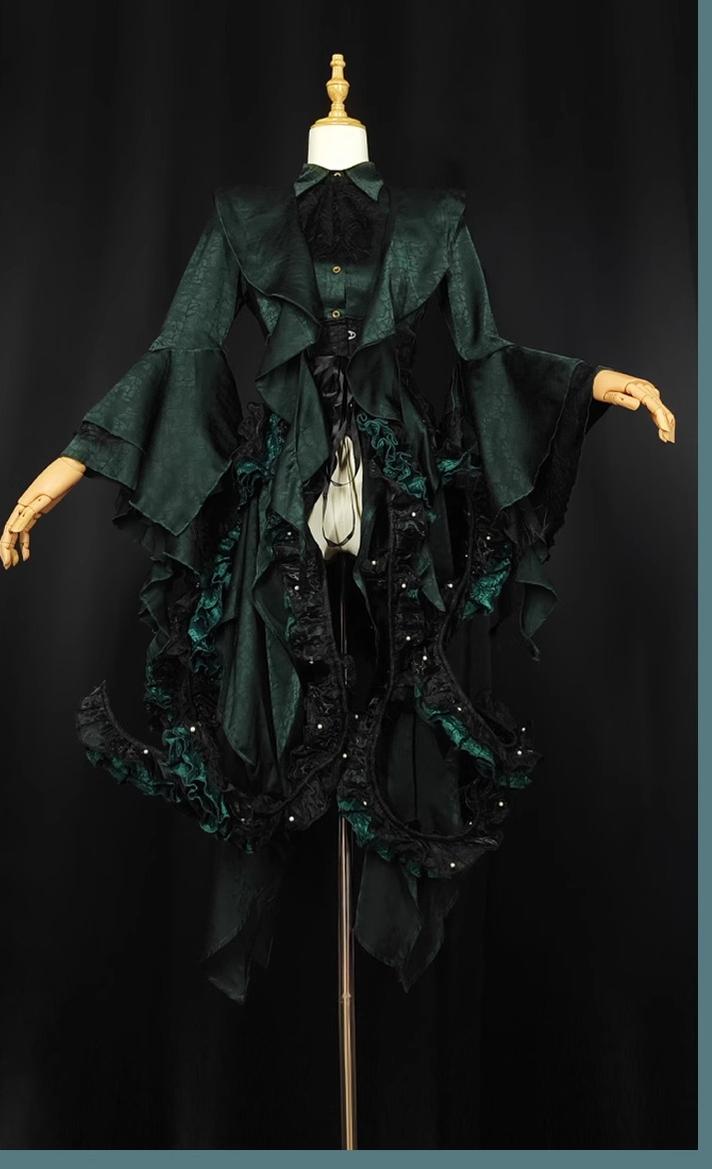 Camouflage Humanoid~Eerie Devour~Ouji Lolita Shirt with Irregular Hem