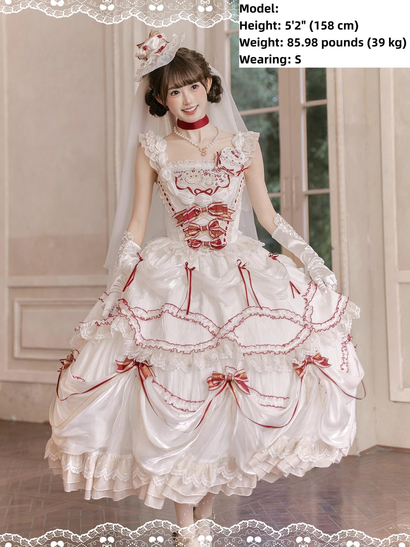 Cherry Cake - Tiered Sweet Lolita OP, Wedding Dress 44359:805899