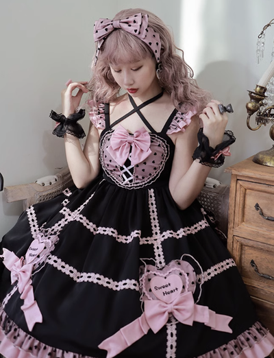 Half Sweet Lolita~Sweet Lolita Sleeveless Satin Dress   