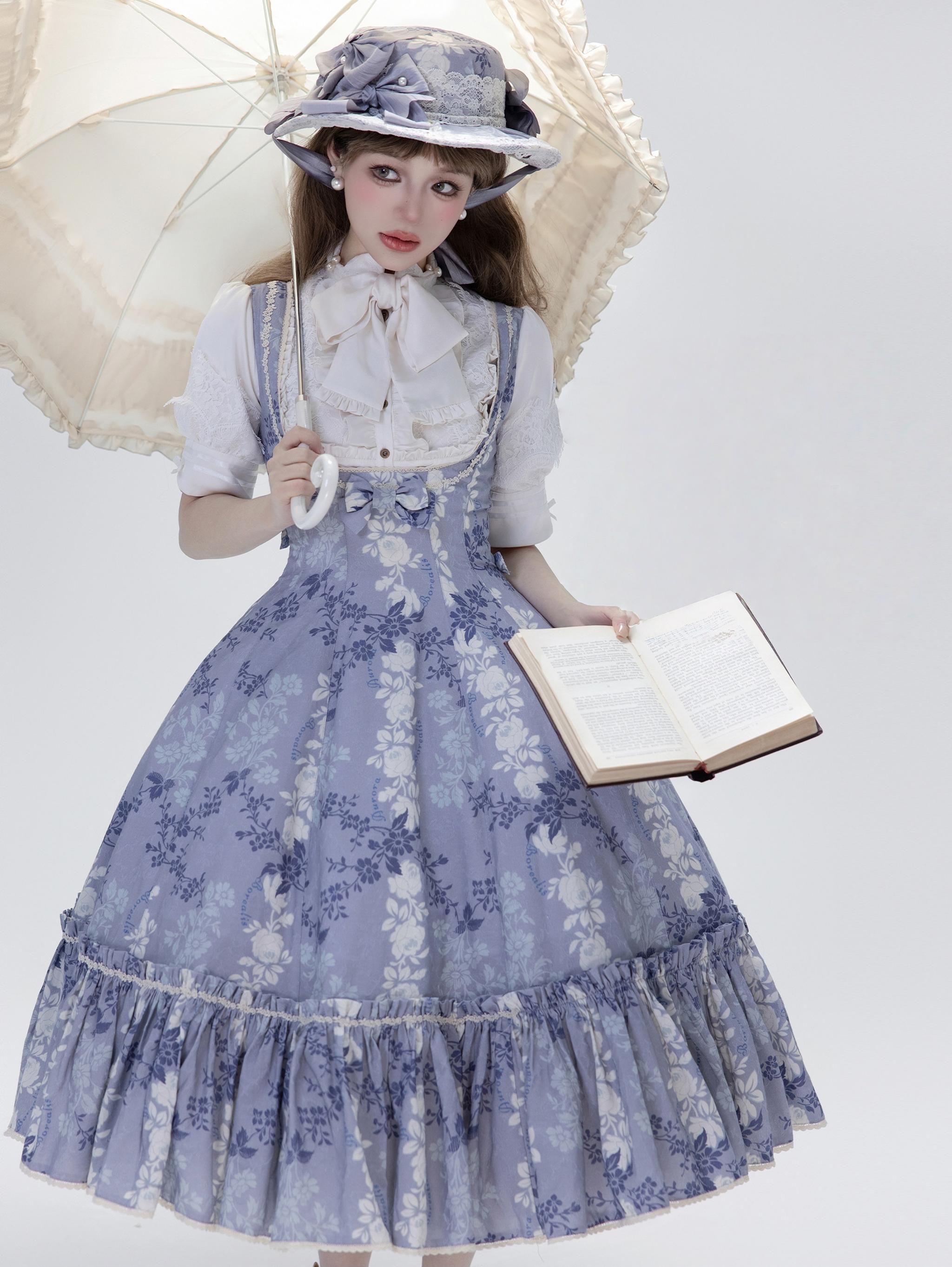 When Flowers Bloom - Classic Lolita Mid-length Sleeve Blouse, Ruffles & Bow 45182:838988