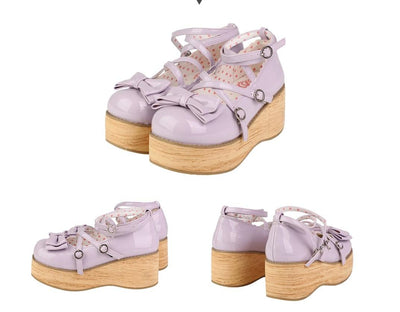 (BFM)Modo~Sweet Lolita Round-toe Platform Shoes Ankle Strap Shoes 35 Purple 