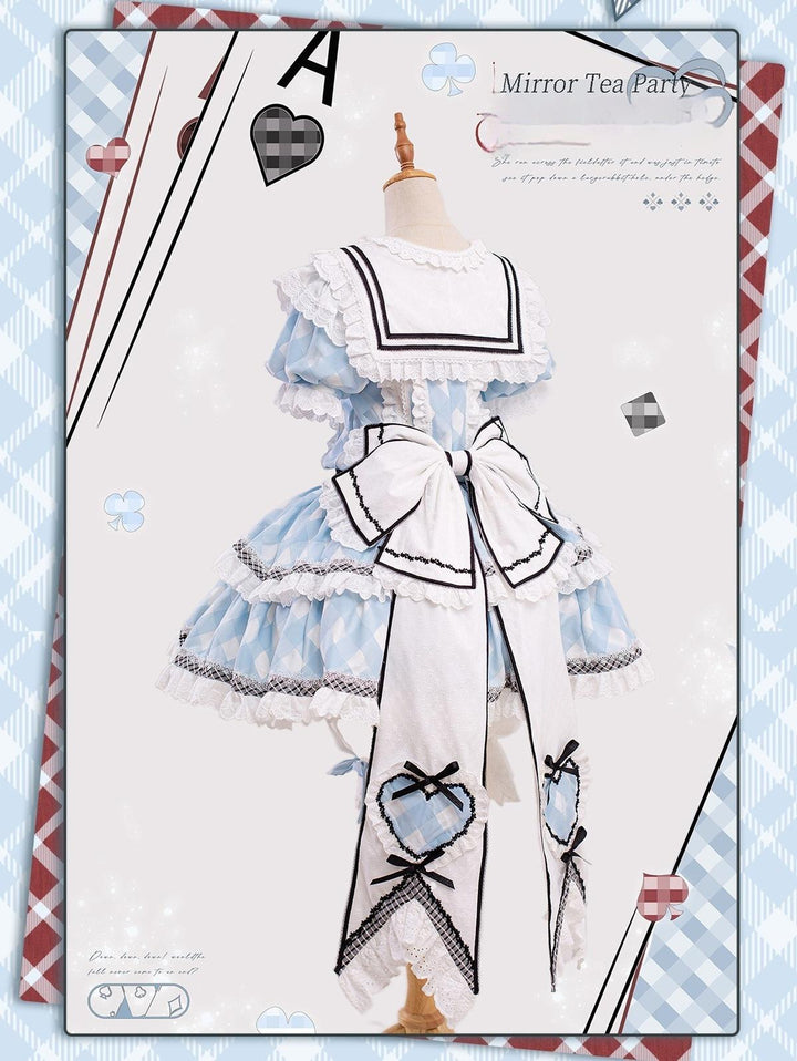 Bramble Rose~Mirror Tea Party~Sweet Lolita OP Dress Set with Sailor Collar