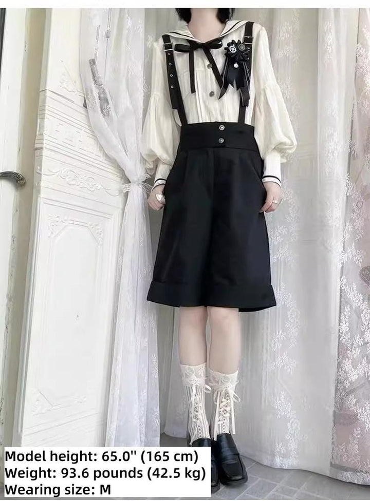 CastleToo - Street Whistle - Bishop Sleeve Ouji Lolita Sailor Blouse, Suspender Shorts