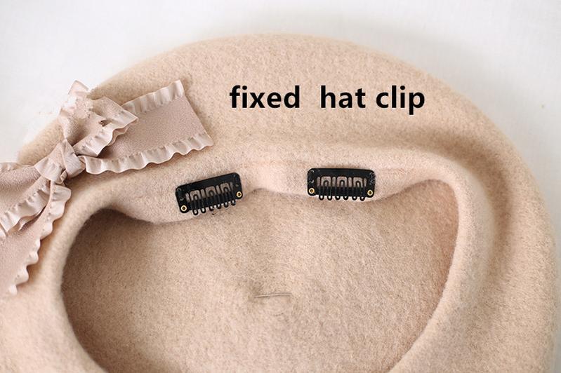 Xiaogui - Sweet Lolita Beret Loving Heart Wool Hat Multicolor