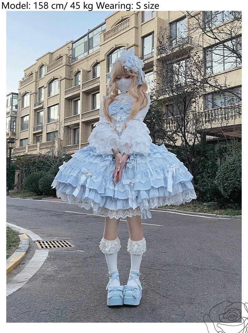 ZhiJinYuan~Love Notebook~Old School Lolita JSK Dress Vintage Doll Tiered Skirt