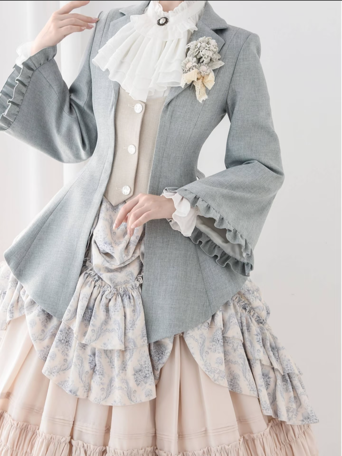 Pemberley Manor - Classic Lolita Slim Fit Coat, Notched Lapel Collar 45971:869969