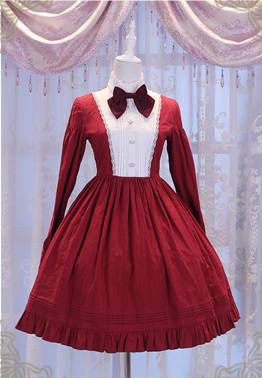 Chess Story~Vintage Lolita Long Sleeve OP Dress   