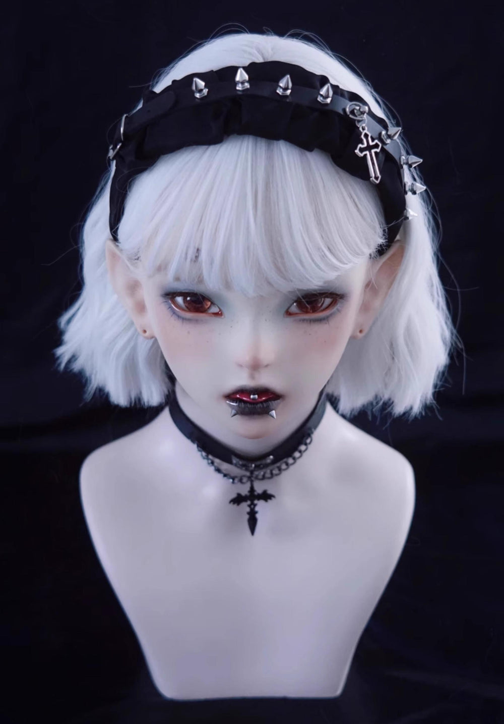 Strange Sugar~Gothic Lolita KC Faux Leather Bow Hair Accessories   