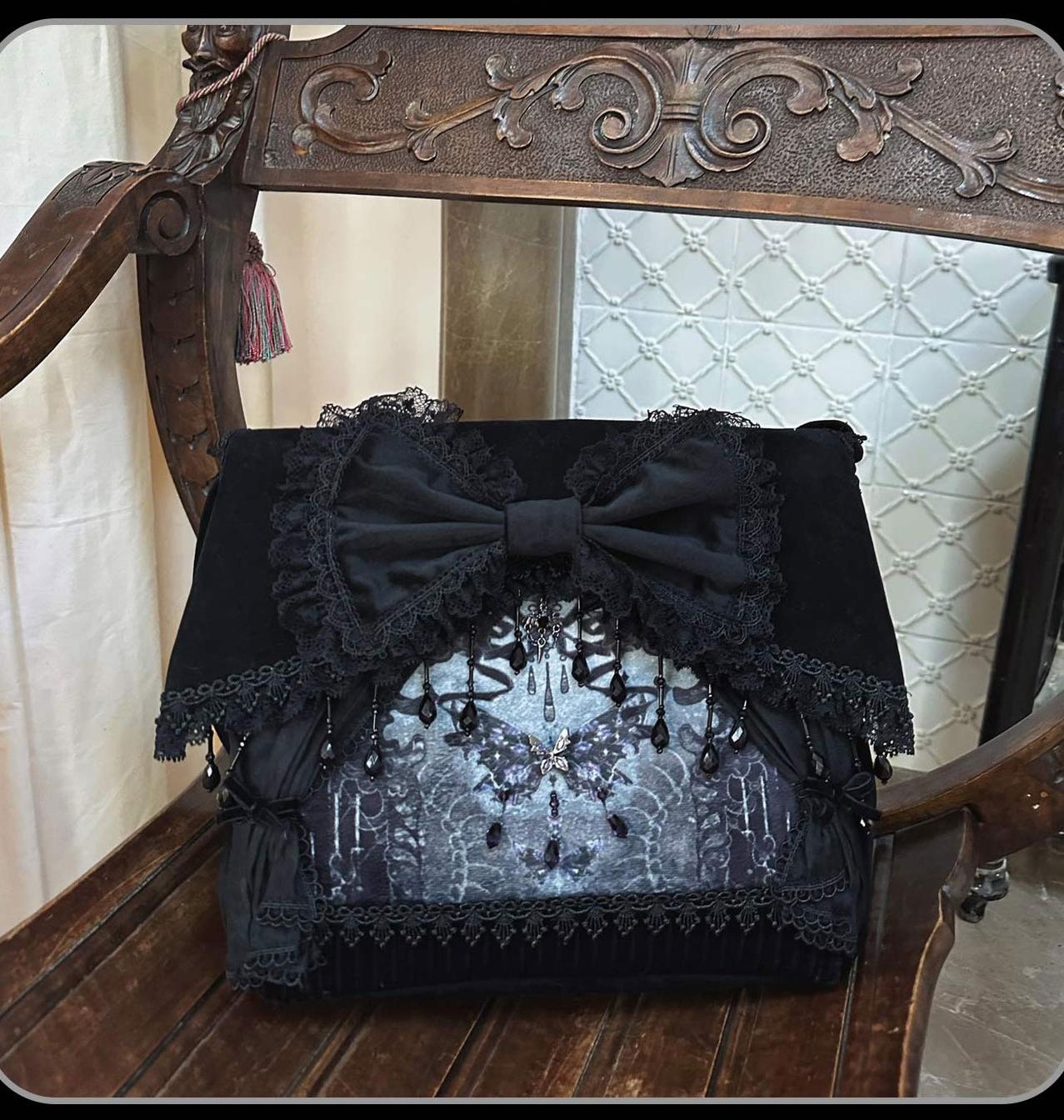 Susin Lolita - Bone-Eroded Butterfly - Gothic Lolita Headdress & Accessories (Handbag) 44052:793600