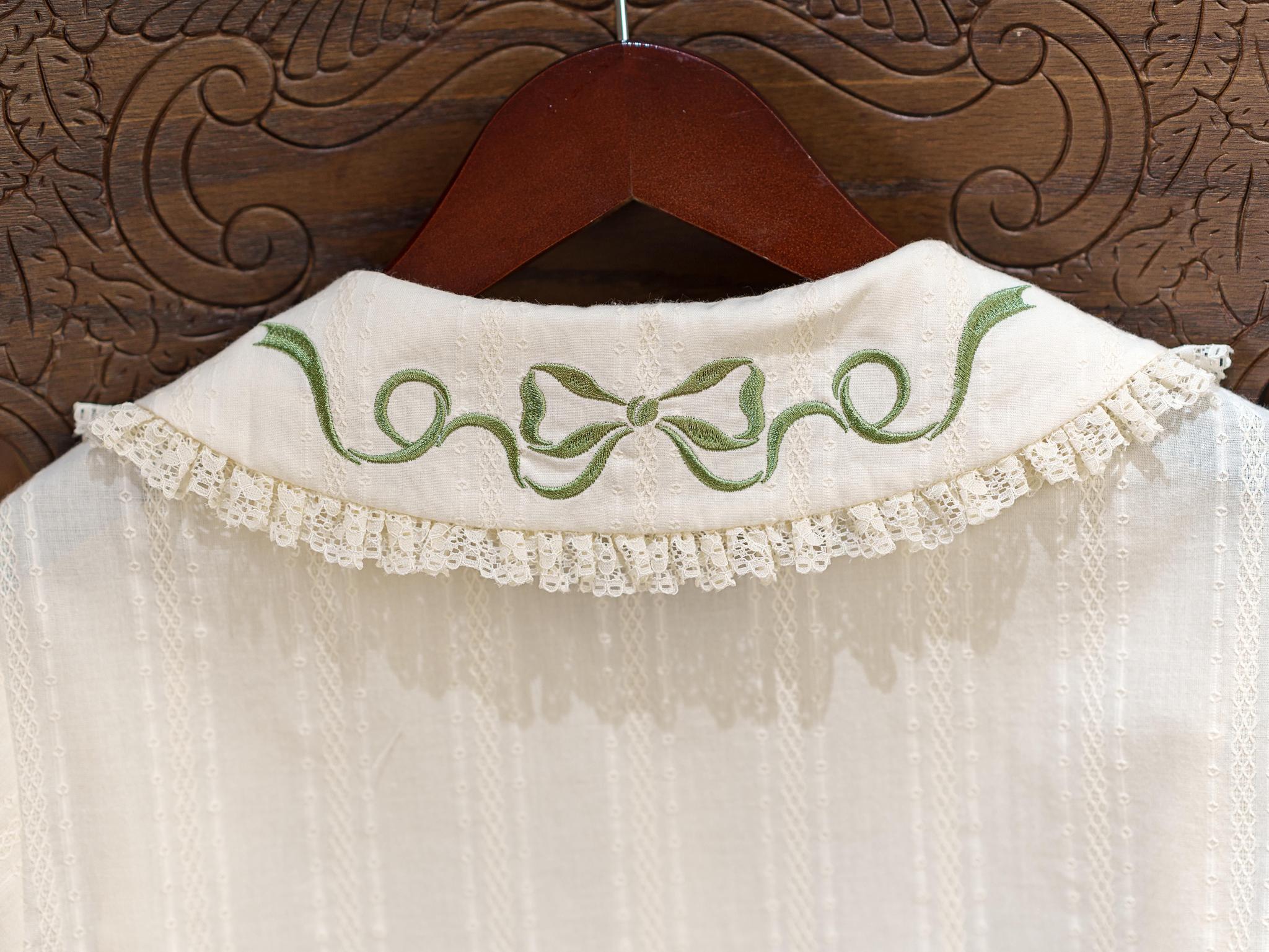 Abundant Tea Time - Kawaii Lolita Blouse, Cotton & Embroidery 45002:831062