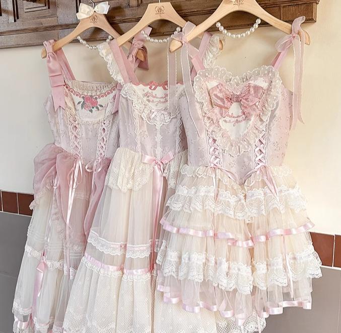 Mademoiselle Pearl~Silk Ballet~Wedding Lolita JSK Dress Princess Ballet Dress   