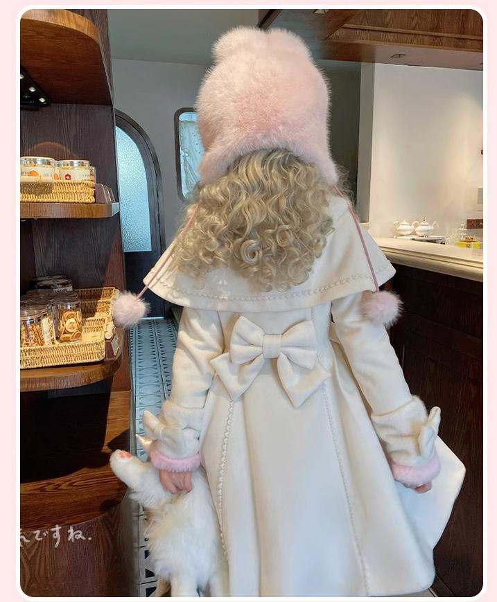 Sakurahime~Sweet Cookie~Sweet Lolita Coat Detachable Cape Pastel Outwear   