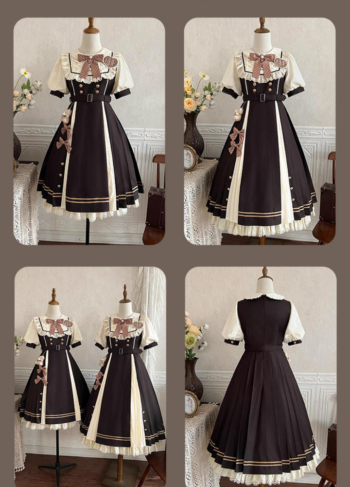 Letters from Unknown Star~Chocolate Workshop~Elegant Lolita OP Daily Short Sleeve Dress   