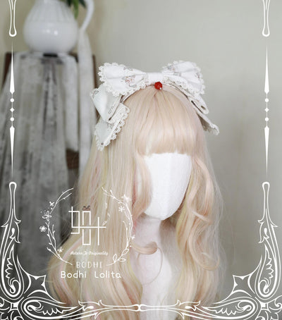 (BFM)Bodhi Lolita~Strawberry Fruit Tea~Elegant Lolita Headdress Lolita Hair Accessory KC (Ivory Color)  