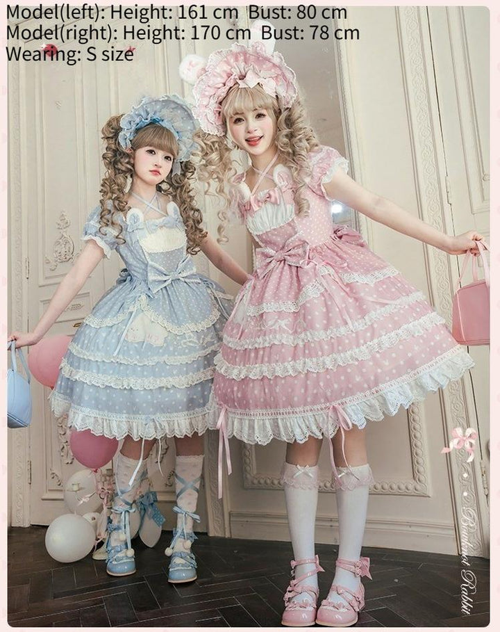 Mademoiselle Pearl~Bow Rabbit~IP Collab Sweet Lolita OP in Multiple Styles