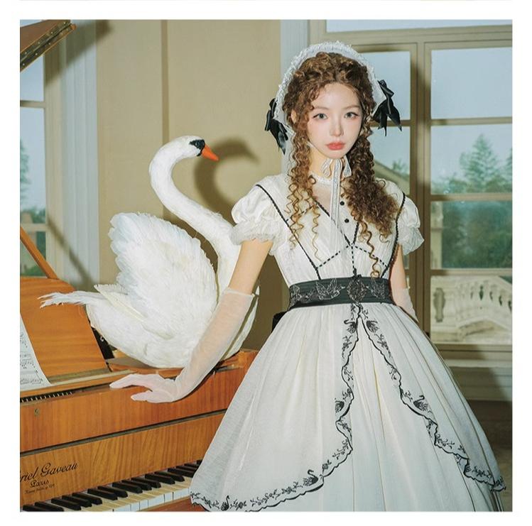 Nuit De Cellophane~Wild Swan~Classic Lolita Accessory Elegant Lolita Bag and Headdress 42063:725295