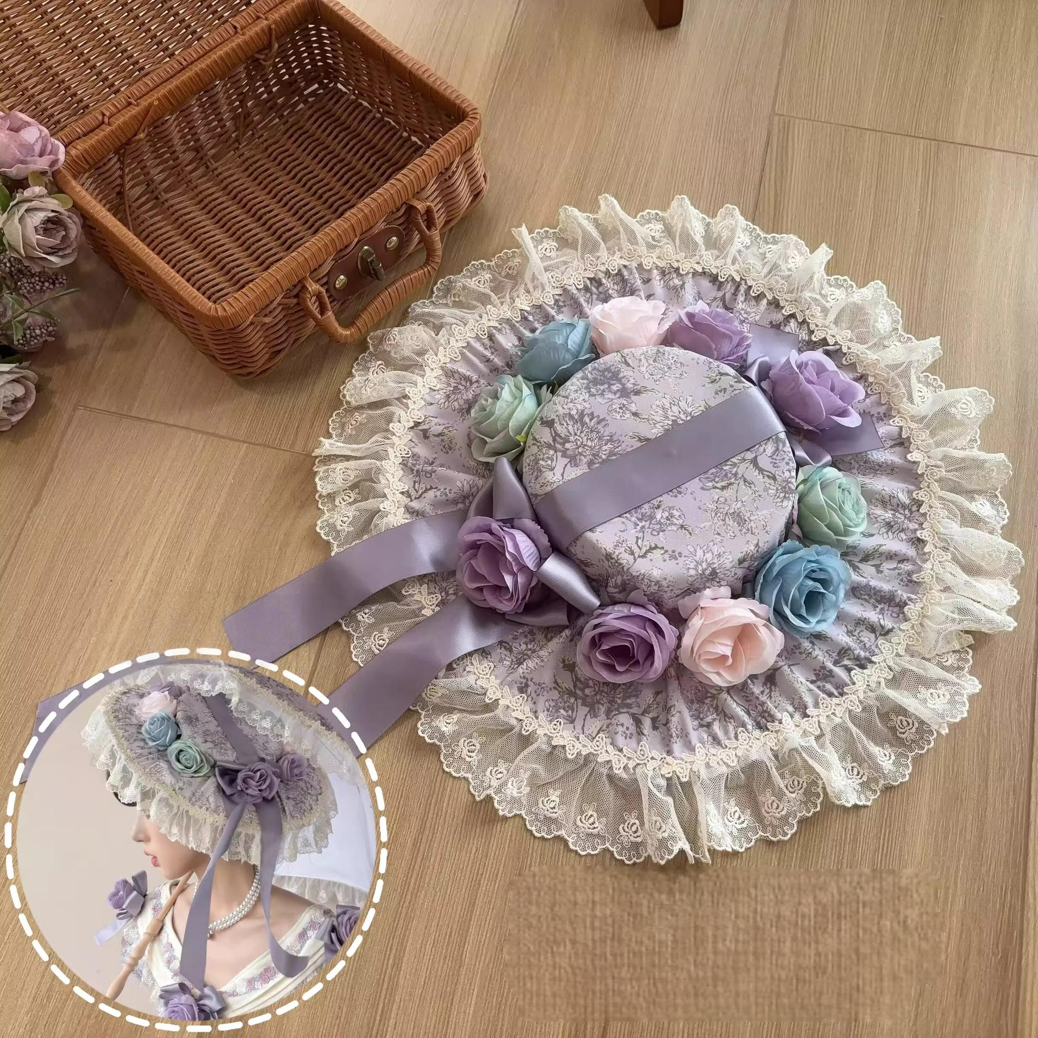 Dolota Flower Wall - Classic Lolita Floral OP Dress, Open Shoulder (L M S XL) 44485:811273