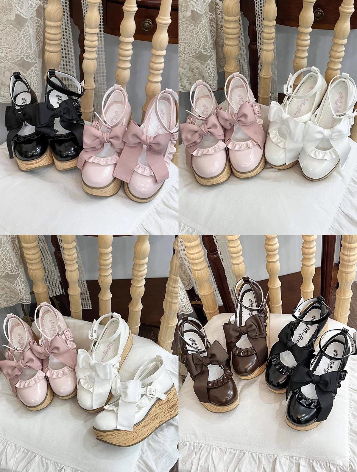 MODO - Shaking Platform - Kawaii Lolita Platform Heels Shoes, Detachable Bow 43860:787574