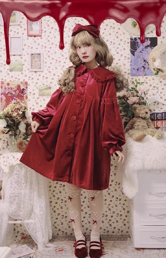 Dark Star Island~Winter Lolita Cape Velvet Antique Lolita Coat