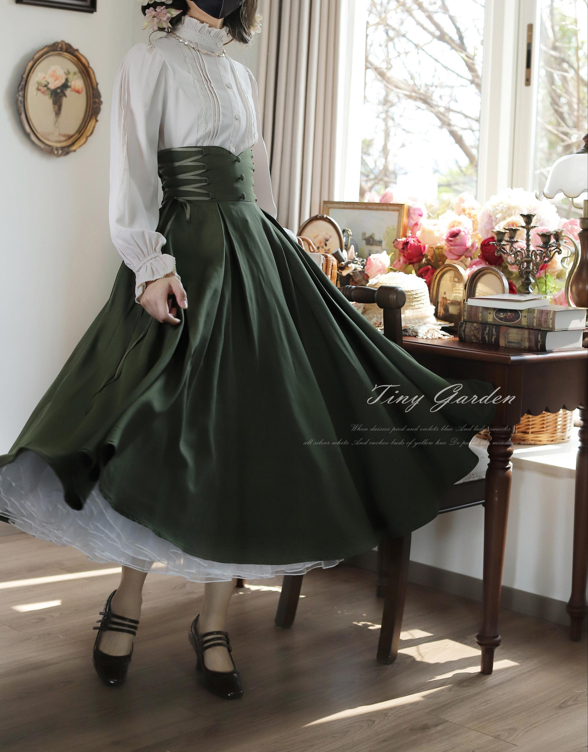 Moring Mist and Letter - Classic Lolita Long Sleeve Shirt, Stand Collar