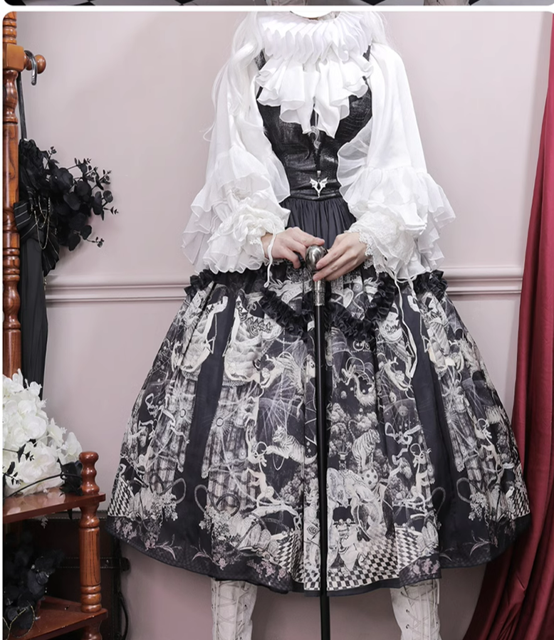ZJstory - Dragon Bone Cemetery - Gothic Lolita Long Sleeve Blouse