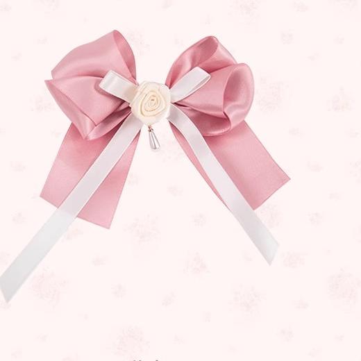 Mademoiselle Pearl~Rose Garden~Elegant Lolita Pink Headdress a side clip  
