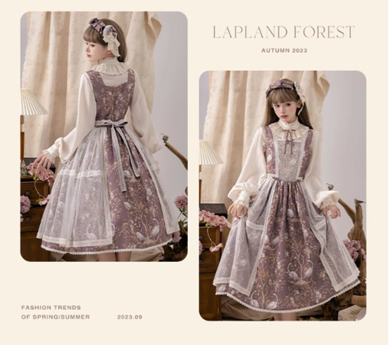 (Buyforme)NyaNya~ Lapland Forest~ Lolita Elegant Vintage Floral JSK OP Dress   