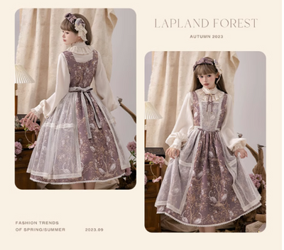 (Buyforme)NyaNya~ Lapland Forest~ Lolita Elegant Vintage Floral JSK OP Dress   