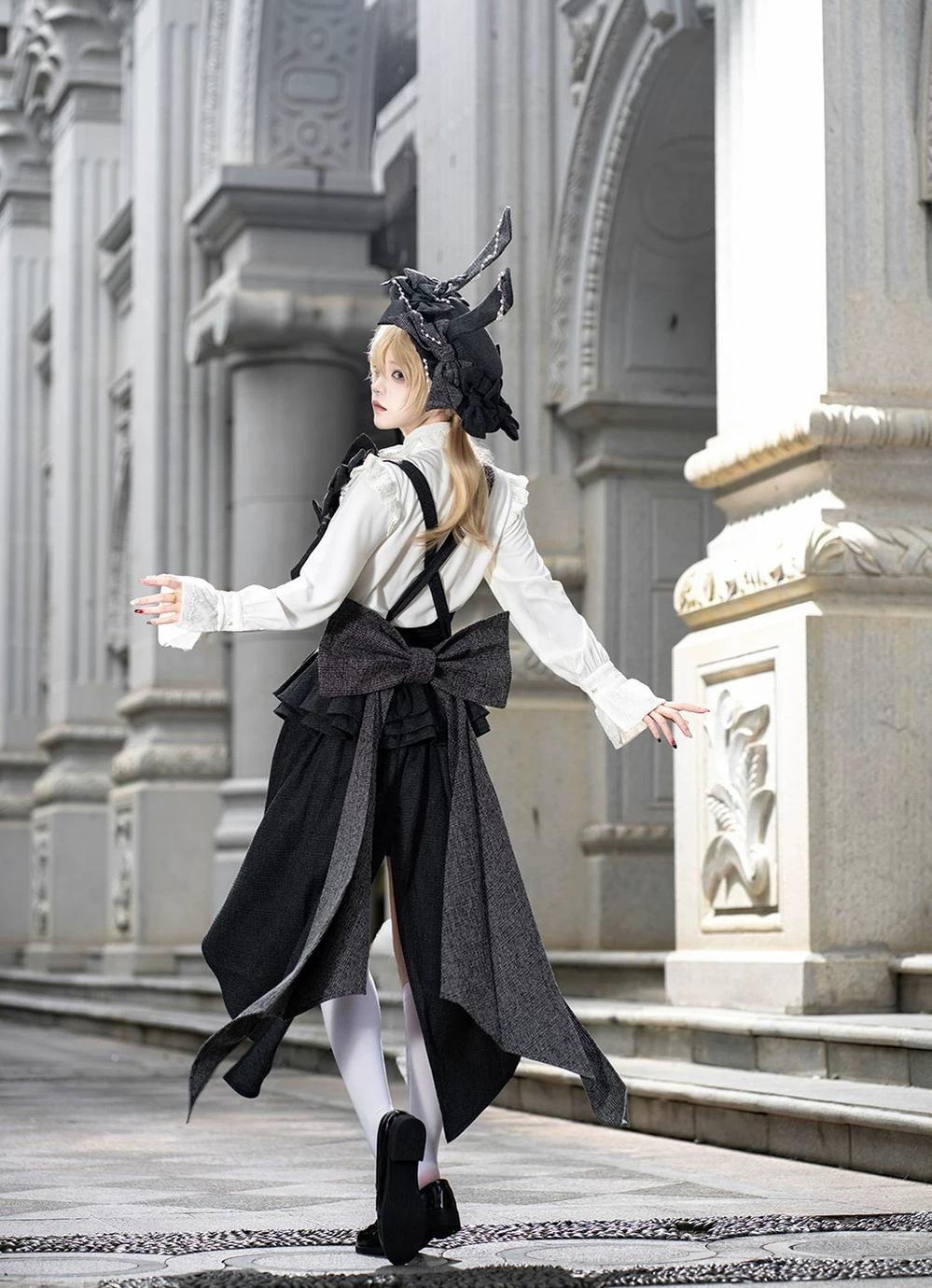 Rabbit Theater - Ouji Lolita Blouse and Waistband Set, Suspender-style 45982:870563