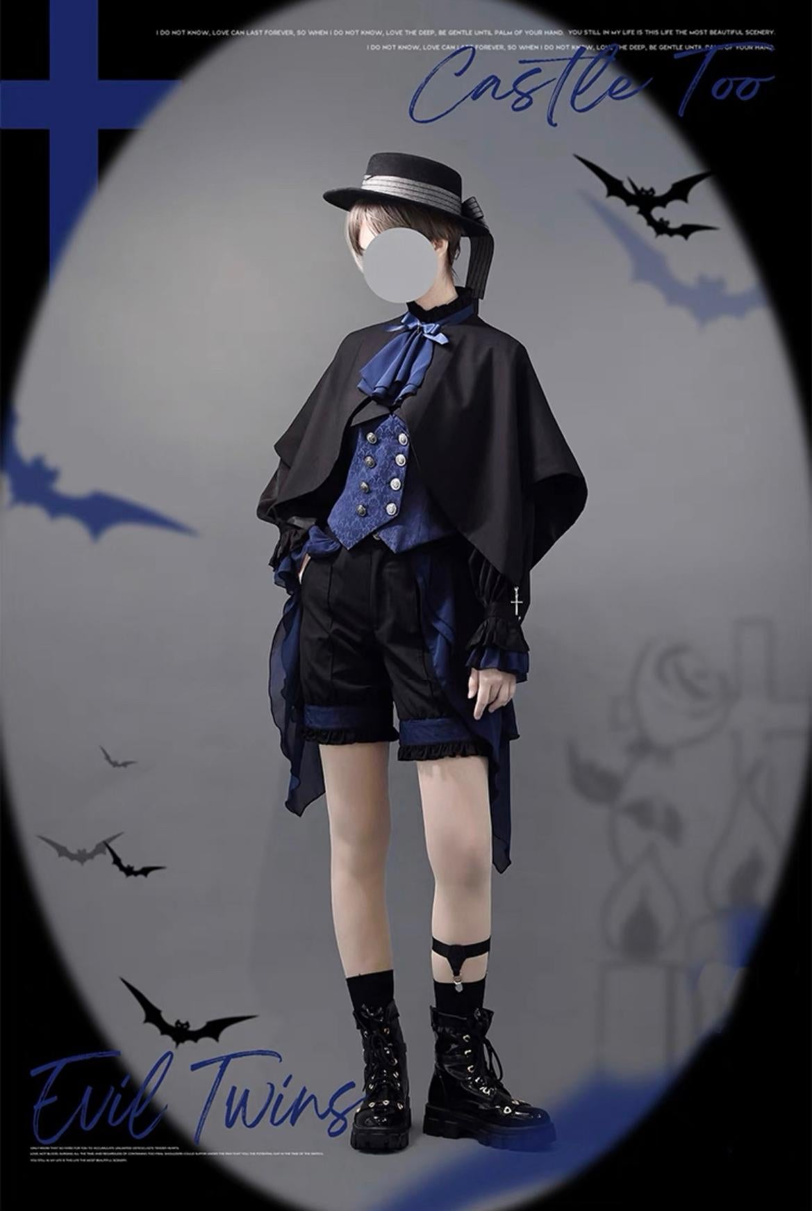 (BFM)CastleToo~Evil Twins~Ouji Lolita Dress Lolita Vest Shirt Shorts Skirt Set 32646:388770